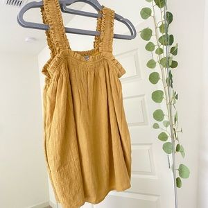 Mustard ruffle tank